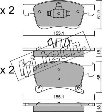 Fri.Tech. 1059.0 - Kit de plaquettes de frein, frein à disque cwaw.fr