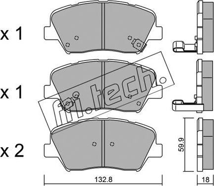 Fri.Tech. 1050.0 - Kit de plaquettes de frein, frein à disque cwaw.fr