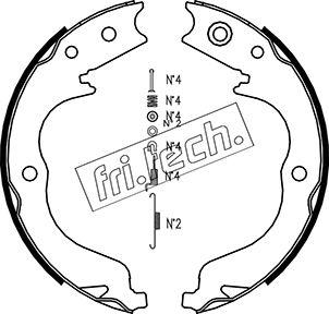 Fri.Tech. 1064.180K - Jeu de mâchoires de frein, frein de stationnement cwaw.fr