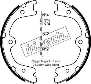 Fri.Tech. 1067.200K - Jeu de mâchoires de frein, frein de stationnement cwaw.fr