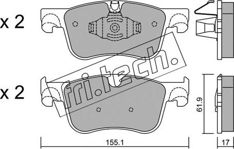 Fri.Tech. 1000.0 - Kit de plaquettes de frein, frein à disque cwaw.fr