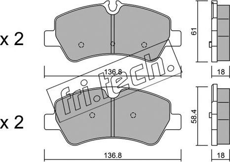 Fri.Tech. 1007.0 - Kit de plaquettes de frein, frein à disque cwaw.fr