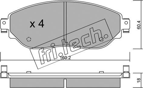 Fri.Tech. 1019.0 - Kit de plaquettes de frein, frein à disque cwaw.fr