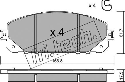 Fri.Tech. 1016.0 - Kit de plaquettes de frein, frein à disque cwaw.fr