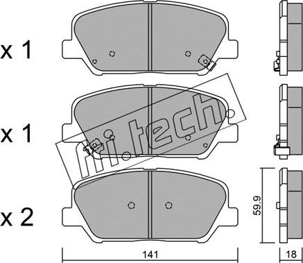 Fri.Tech. 1013.0 - Kit de plaquettes de frein, frein à disque cwaw.fr