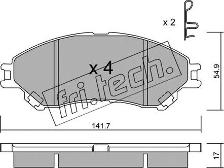 Fri.Tech. 1012.0 - Kit de plaquettes de frein, frein à disque cwaw.fr