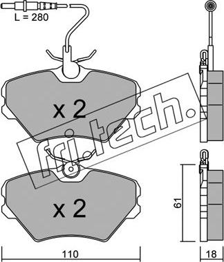 Fri.Tech. 108.0 - Kit de plaquettes de frein, frein à disque cwaw.fr