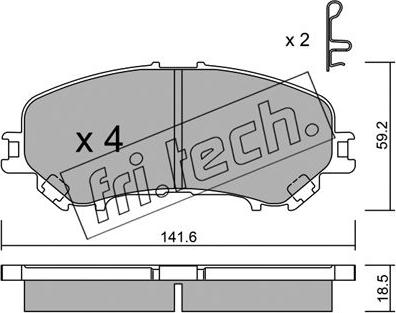 Fri.Tech. 1034.0 - Kit de plaquettes de frein, frein à disque cwaw.fr