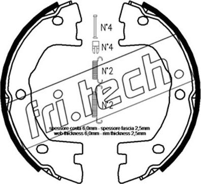 Fri.Tech. 1034.120K - Jeu de mâchoires de frein, frein de stationnement cwaw.fr