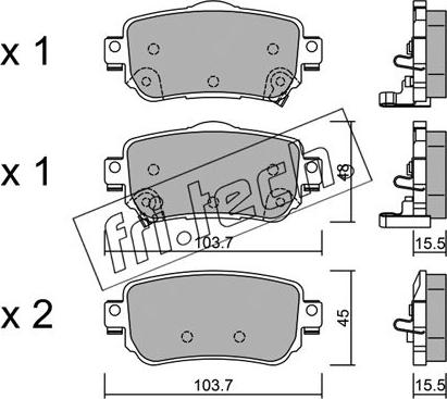 Fri.Tech. 1035.0 - Kit de plaquettes de frein, frein à disque cwaw.fr