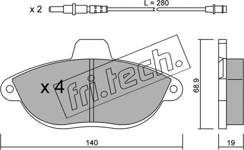 Fri.Tech. 107.0 - Kit de plaquettes de frein, frein à disque cwaw.fr