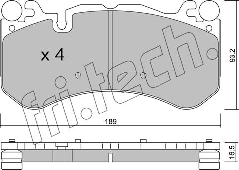 Fri.Tech. 1198.0 - Kit de plaquettes de frein, frein à disque cwaw.fr