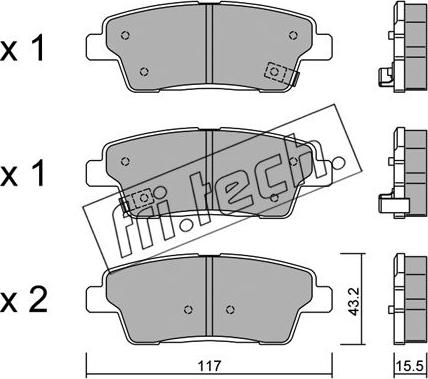 Fri.Tech. 1140.0 - Kit de plaquettes de frein, frein à disque cwaw.fr