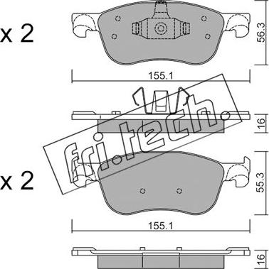 Fri.Tech. 1142.0 - Kit de plaquettes de frein, frein à disque cwaw.fr