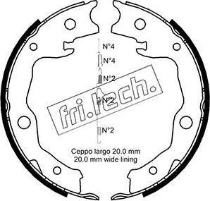 Fri.Tech. 1115.322K - Jeu de mâchoires de frein, frein de stationnement cwaw.fr