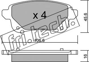 Fri.Tech. 1112.0 - Kit de plaquettes de frein, frein à disque cwaw.fr