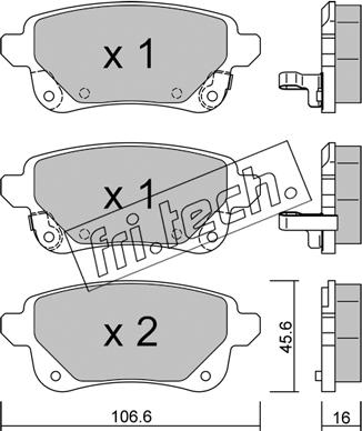 Fri.Tech. 1112.1 - Kit de plaquettes de frein, frein à disque cwaw.fr