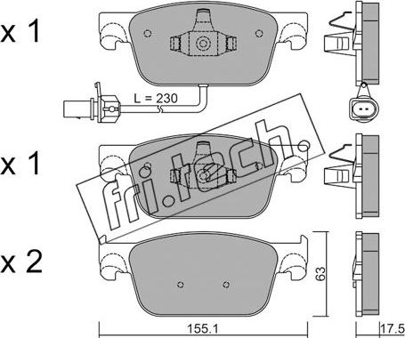 Fri.Tech. 1125.0 - Kit de plaquettes de frein, frein à disque cwaw.fr