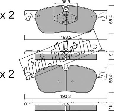 Fri.Tech. 1123.1 - Kit de plaquettes de frein, frein à disque cwaw.fr