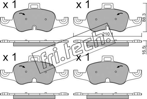 Fri.Tech. 1127.0 - Kit de plaquettes de frein, frein à disque cwaw.fr