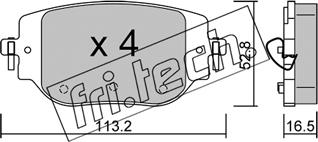 Fri.Tech. 1346.0 - Kit de plaquettes de frein, frein à disque cwaw.fr