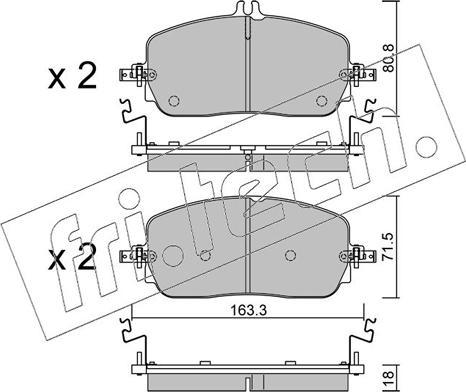 Fri.Tech. 1357.0 - Kit de plaquettes de frein, frein à disque cwaw.fr