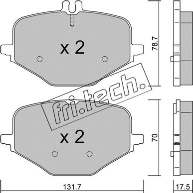 Fri.Tech. 1309.0 - Kit de plaquettes de frein, frein à disque cwaw.fr