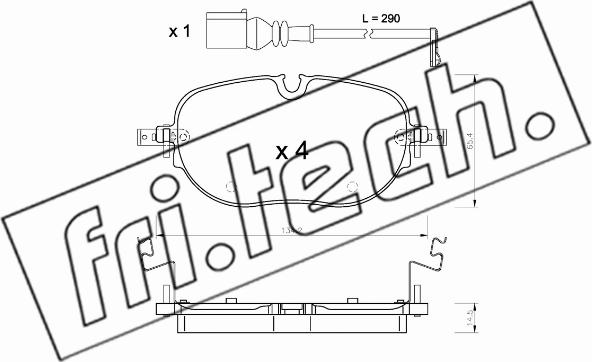 Fri.Tech. 1318.0 - Kit de plaquettes de frein, frein à disque cwaw.fr