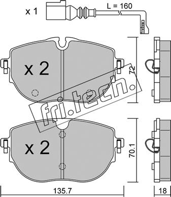 Fri.Tech. 1321.0 - Kit de plaquettes de frein, frein à disque cwaw.fr