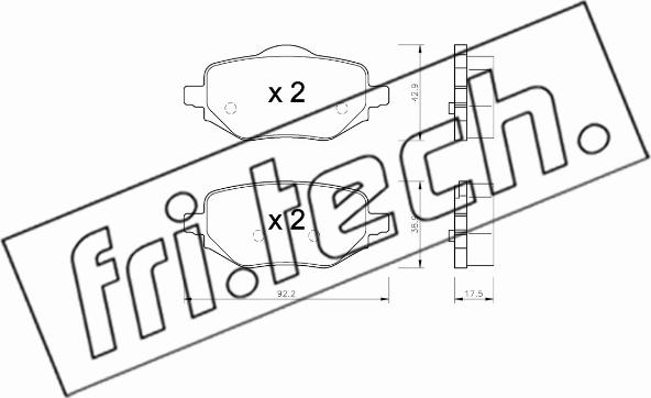 Fri.Tech. 1323.0 - Kit de plaquettes de frein, frein à disque cwaw.fr