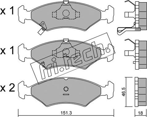 Fri.Tech. 129.0 - Kit de plaquettes de frein, frein à disque cwaw.fr