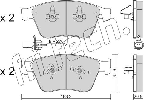 Fri.Tech. 1253.0 - Kit de plaquettes de frein, frein à disque cwaw.fr