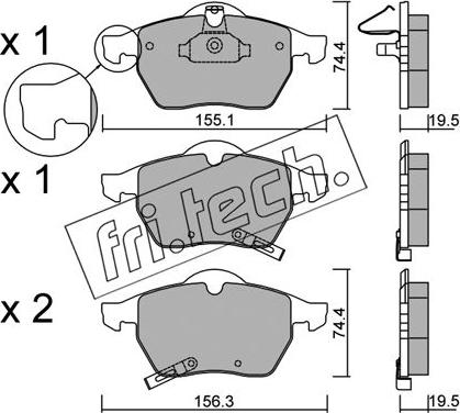 Fri.Tech. 120.1 - Kit de plaquettes de frein, frein à disque cwaw.fr