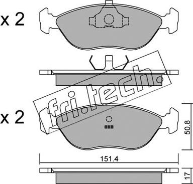 Fri.Tech. 128.0 - Kit de plaquettes de frein, frein à disque cwaw.fr