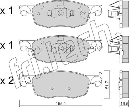 Fri.Tech. 1282.0 - Kit de plaquettes de frein, frein à disque cwaw.fr