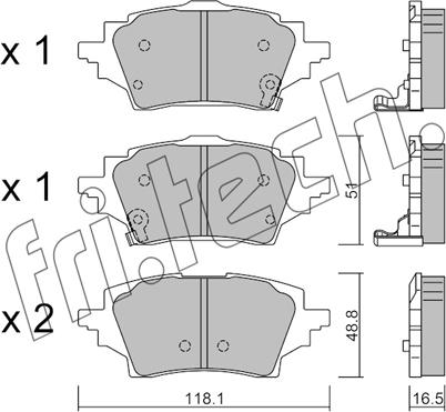 Fri.Tech. 1228.0 - Kit de plaquettes de frein, frein à disque cwaw.fr