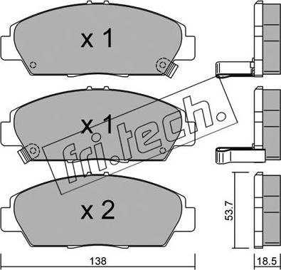 Fri.Tech. 175.0 - Kit de plaquettes de frein, frein à disque cwaw.fr