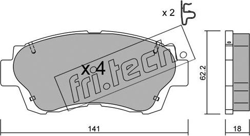 Fri.Tech. 170.0 - Kit de plaquettes de frein, frein à disque cwaw.fr