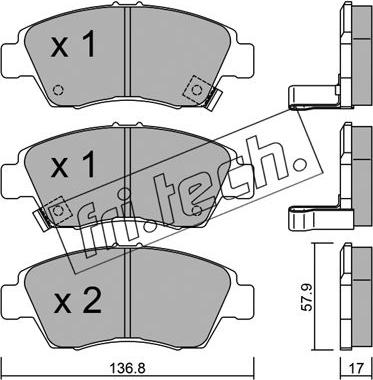 Fri.Tech. 178.0 - Kit de plaquettes de frein, frein à disque cwaw.fr