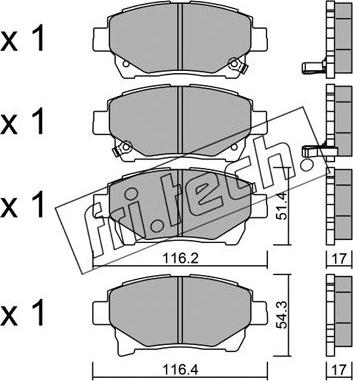 Fri.Tech. 894.0 - Kit de plaquettes de frein, frein à disque cwaw.fr