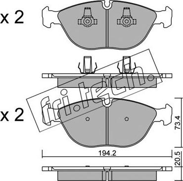 Fri.Tech. 845.0 - Kit de plaquettes de frein, frein à disque cwaw.fr