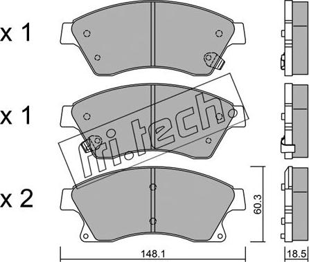 Fri.Tech. 855.0 - Kit de plaquettes de frein, frein à disque cwaw.fr