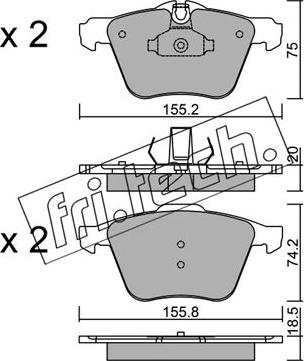 Fri.Tech. 852.1 - Kit de plaquettes de frein, frein à disque cwaw.fr