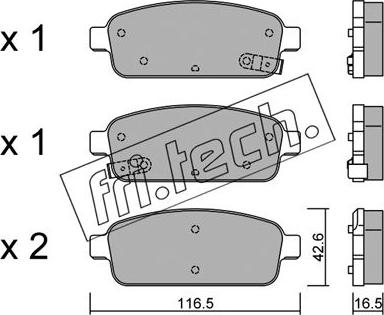 Fri.Tech. 857.0 - Kit de plaquettes de frein, frein à disque cwaw.fr