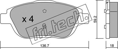 Fri.Tech. 869.0 - Kit de plaquettes de frein, frein à disque cwaw.fr