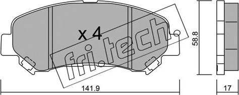 Fri.Tech. 808.0 - Kit de plaquettes de frein, frein à disque cwaw.fr