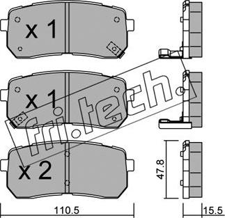 Fri.Tech. 802.0 - Kit de plaquettes de frein, frein à disque cwaw.fr