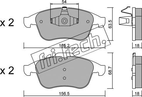 Fri.Tech. 819.0 - Kit de plaquettes de frein, frein à disque cwaw.fr