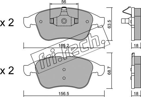 Fri.Tech. 819.1 - Kit de plaquettes de frein, frein à disque cwaw.fr