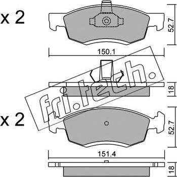 Fri.Tech. 818.0 - Kit de plaquettes de frein, frein à disque cwaw.fr